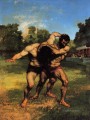 Los luchadores Realismo Realista pintor Gustave Courbet